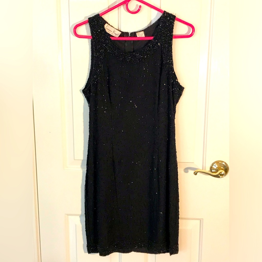 Beaded on silk LBD.